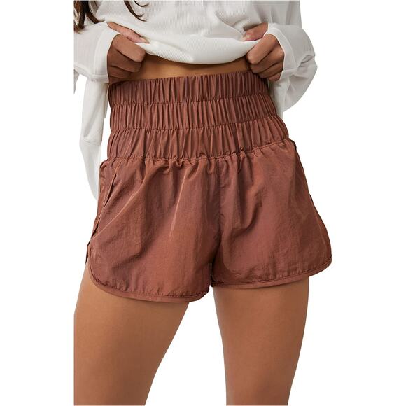 Free people way home shorts high rise elastic waist back pocket lined S purple - Picture 2 of 8